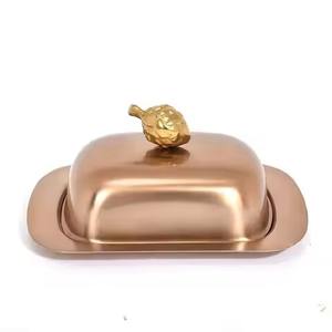 Tabletop Display Metal Butter Dish With Lid Butter Storage <b>Container</b> For Kitchen <b>Breakfast</b> - Product Image 2