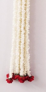 Guirlande de fleurs artificielles de jasmin blanc à suspendre pour mariage, temple, mandap, Diwali, festival traditionnel, décoration murale de maison - Product Image 3