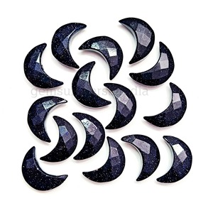 Piedra Preciosa de Piedra Solar Negra Natural en Forma de Luna Creciente de 18 mm, Tallada a Mano y Facetada, Precio al por Mayor para la Fabricación de Joyas - Product Image 1