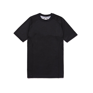Rashguard MMA pour homme, noir et violet, à blocs de couleur, ajusté, à séchage rapide, à compression, manches courtes, vêtements d'arts martiaux - Product Image 3