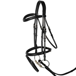 Stylish Design Attractive <b>Top</b> Quality Crystal Ornamented Bridle made of Genuine <b>Leather</b> Adjustable Horse Riding Equipment Tack - Product Image 1