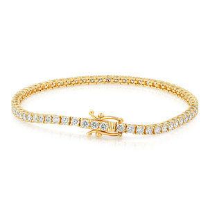 สร้อยข้อมือเพชรทรงกลมเพาะเลี้ยงในห้องปฏิบัติการ ทอง 14K ชุบโรเดียม ดีไซน์หรูหราสำหรับงานแต่งงาน ประดับเพชรแบบ Pave Setting  ดีไซน์โซ่สวยงาม เหมาะสำหรับทั้งชายและหญิง - Product Image 5