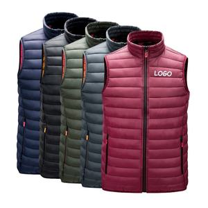 Customized Winter Puffer Jacket For Man Half Sleeves Hooded Light <b>Weight</b> Fashion Zipper Vest Wholesale Product Cheap Price - Product Image 1