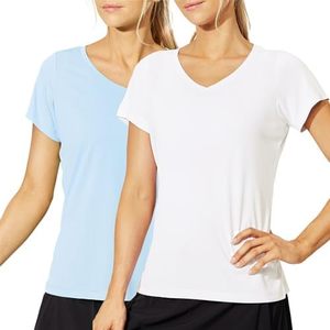 เสื้อโยคะ STELLAR Office Gym คอวี แขนสั้น ทรงปกติ ผ้าฝ้าย 100% 240 กรัม สำหรับผู้หญิง สวมใส่สบายๆ ในฤดูร้อน - Product Image 1