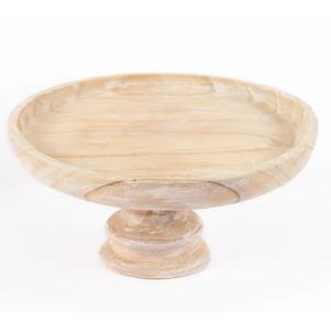 Base redonda de madera vintage con acabado en color marfil, apta para alimentos, para postres, aperitivos, cupcakes y como centro de mesa. - Product Image 4