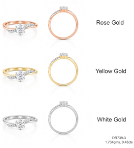 Bague de fiançailles de luxe sertie de diamants de qualité supérieure, certifiée IGI, plaquée or, pièce maîtresse élégante pour les soirées cocktails - Product Image 1