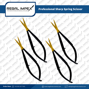 Tijeras de Precisión Sharp Spring de 4.5 Pulgadas con Mango Metálico de Acero Inoxidable, Herramientas de Belleza, Cortadores de Precisión, Regal Impex - Product Image 2