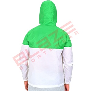 Áo khoác gió nam bằng nylon tùy chỉnh OEM, có khóa kéo, chống thấm nước, nhẹ, thích hợp chạy bộ ngoài trời, áo khoác thể thao có mũ trùm đầu bằng nylon - Product Image 3