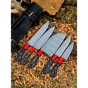 Funda Ecológica para Cuchillo de Chef, Hoja de Acero Inoxidable de Alto Brillo de 6-7.9 Pulgadas, Estilo Tradicional, Mango de Resina con Costuras Amarillas, Metal - Product Image 4