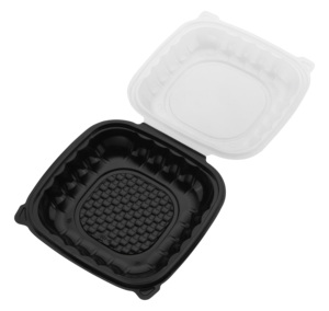 Hinged Duo-Colored PP Container, 10" x10", 100pc (100/1) - Product Image 4