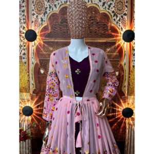 Ropa de diseñador india y pakistaní hermosa Koti Lehenga Choli para ropa de fiesta - Product Image 5