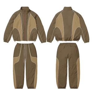 Custom Men <b>Zip</b> <b>Up</b> <b>Jacket</b> and Pants Tracksuit Set Polyester Nylon Windbreaker Sportswear with Logo OEM Manufacturer - Product Image 6