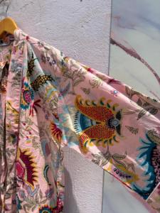 Turkish Print Cotton <b>Kimono</b> Robe Women Boho Floral Lightweight Bathrobe Lounge Wear Dressing Gown <b>Beach</b> Cover Up - Product Image 3