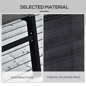 Sdraio Nera Regolabile con Ruote e Schienale Traspirante per Prendere il Sole nel Patio - Product Image 4