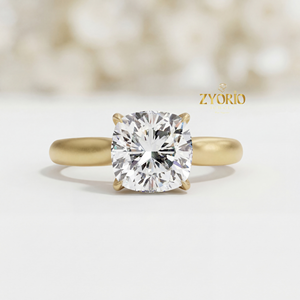 Anillo de Compromiso Solitario con Moissanita Corte Cojín de 2.65ct, Plata 925, Anillo Minimalista de Promesa para Boda y Fiesta - Product Image 6