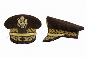 Custom Color & Size Embroidered Peak <b>Cap</b> Gold Leaf Design Adjustable Formal Uniform Apparel High Quality Soft Comfortable <b>Caps</b> - Product Image 6