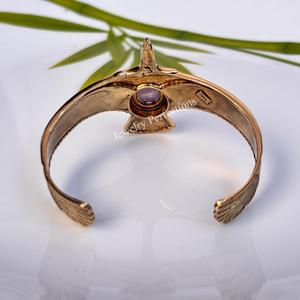 Brass eagle cuff bangle <b>amethyst</b> wholesale Fashion Brass Adjustable Cuff Bangle for Women Handmade Designer Stackable breselet - Product Image 5