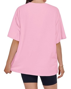 Camiseta de Algodón 100% Estampada al por Mayor para Mujer, Manga Corta, Cuello Redondo, Hombro Caído, Cómoda, Oversize, de Bangladesh - Product Image 6