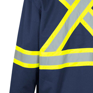 เสื้อฮู้ดสะท้อนแสงสีกรมท่าสำหรับงานอุตสาหกรรม พร้อมซิปและกระเป๋า - Product Image 2