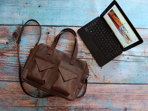 Porte-documents pour ordinateur portable de 15 pouces en cuir véritable pleine fleur Crazy Horse, durable, pour hommes d'affaires, sac de bureau LLB-0374 - Product Image 3