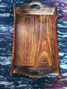 Handmade Wooden Ottoman <b>Tray</b> <b>Large</b> Wood Serving <b>Tray</b> for Dining Table Coffee Table Kitchen and Home Decor - Product Image 2