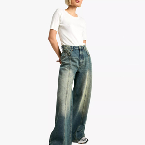 Pantalones Vaqueros Personalizados para Mujer, OEM/ODM, Ajuste Cómodo Premium, Precio de Fábrica, Pedidos al por Mayor, Proveedor de Ropa de Moda - Product Image 2
