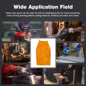 Pure Cowhide Split Leather Heavy Duty Welder's Safety Bib <b>Apron</b> Workwear with Abrasion Resistance Repair and <b>Work</b> <b>Apron</b> - Product Image 4