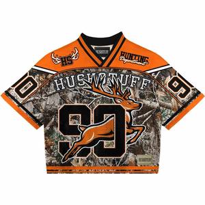 Maillot de football américain rétro personnalisé en polyester camouflage, coupe ample, style streetwear, vente en gros - Product Image 5