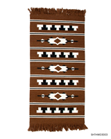 Handmade Modern Eco-Friendly Mahogany Runner Rug-Home Use 85% Wool 15% Cotton