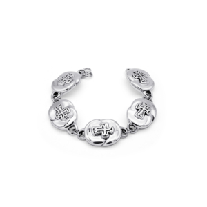 สร้อยข้อมือเหรียญกางเขนศาสนา-เงินแท้ 925 - Product Image 1
