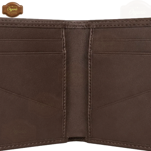 Portefeuille pliable en cuir Signature |   Portefeuille bifold en cuir véritable pour homme de qualité supérieure, fournisseur en gros OEM ODM - Product Image 6