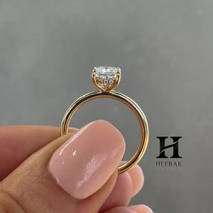 แหวนเพชรทรงรัศมี 2 กะรัต หรูหรา สำหรับหมั้นและวันครบรอบ ทำจากทองคำขาว 14K ประดับเพชรเม็ดเดี่ยว รับรองโดย IGI - Product Image 5