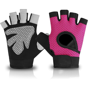 ถุงมือยกน้ำหนักแบบครึ่งนิ้วไนลอนสำหรับออกกำลังกาย ยูนิเซ็กซ์  พร้อมแผ่นรองฝ่ามือเต็มฝ่ามือและสายรัดข้อมือเสริมแรงสำหรับการฝึกฟิตเนส - Product Image 3