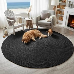 Tapis pour salon en coton, jute et denim, 100% tressés à la main avec option de personnalisation, adaptés aux animaux domestiques, écologiques - Product Image 3