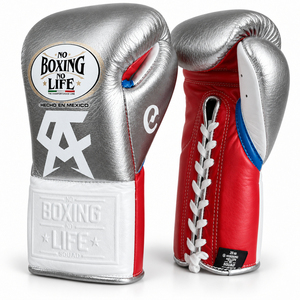 No Boxing No Life Gants de boxe en cuir à lacets réglables pour adultes, équipement d'entraînement respirant fabriqué au Mexique - Product Image 3