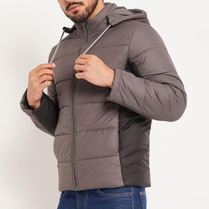 <b>Mens</b> Casual Puffer <b>Jacket</b> Warm Quilted Lightweight Winter Hooded Full Zip Outdoor Coat Custom OEM ODM Wholesale Manufacturer - Product Image 2