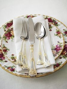 Vintage <b>Gold</b> Plated Dinner Spoon Set Mirror Polish Long Handle Durable Metal <b>Cutlery</b> for Wedding Occasion - Product Image 6