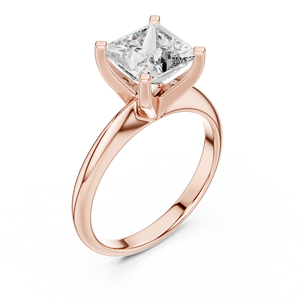 Anillo Minimalista con Diamante Princesa de 2 Quilates Cultivado en Laboratorio, Oro Rosa de 18 Quilates con Baño de Rodio, Certificado IGI, Anillo de Compromiso de Lujo para San Valentín - Product Image 1
