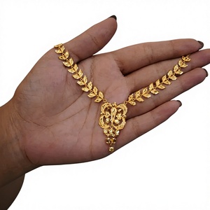 Collier en or massif 22 carats pour femme, élégant pendentif floral en forme de cœur, chaîne à feuilles, pureté 916, bijoux fins, cadeau d'anniversaire de mariage - Product Image 2
