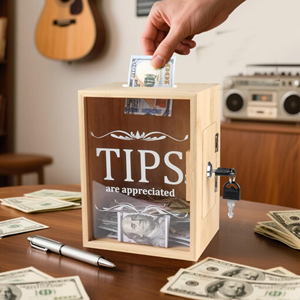Caja de bambú hecha a mano con cerradura, cubo de donaciones rústico y contenedor de efectivo para bartenders y músicos, venta al por mayor desde Vietnam - Product Image 3