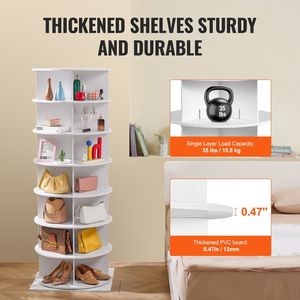 Scarpiera Girevole a 7 Livelli con Rotazione a 360 Gradi, Espositore Girevole per Scarpe, Carosello Girevole Lazy Susan per Organizzazione e Conservazione delle Scarpe - Product Image 5