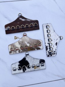 New Arrival Handcrafted Brass Genuine Cowhide Leather Luxury Wild Scarf Rag Holder Wall <b>Hook</b> <b>Kitchen</b> Towel Organizer Hanging - Product Image 4