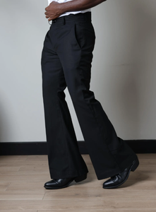 Pantalones Acampanados para Hombre, Corte Campana, Estilo Vintage, Relajados, Modernos, Casuales, Transpirables, Teñidos, de Poliéster y Algodón - Product Image 5