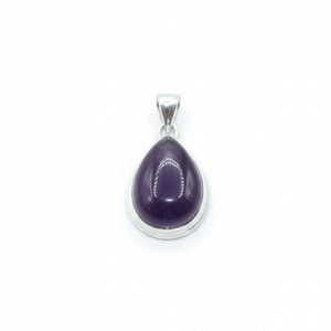 Pendentif en améthyste violette naturelle en forme de goutte, en argent sterling 925 plaqué or rose et or jaune, fait main, bijou de guérison pour elle - Product Image 1