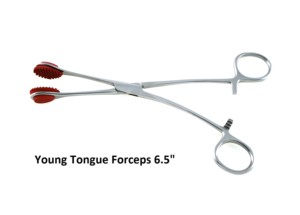 Juego de pinzas para agarrar la lengua joven curvada recta de acero inoxidable de alta calidad, instrumento de mandíbula de goma quirúrgica, fuente de alimentación Manual - Product Image 3