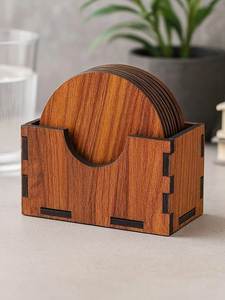 HF Factory <b>Cup</b> <b>Mat</b> Bulk Custom Wooden Coasters with Logo Wood Coasters Walnut Bamboo Custom Logo Round Blank Gift - Product Image 1