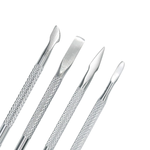 Double-ended Curved Stainless Steel Finger Manicure Cuticle Pusher Nail Art Spoon <b>Remover</b> Custom Beauty <b>Tool</b> Wide Jaw Opening - Product Image 4