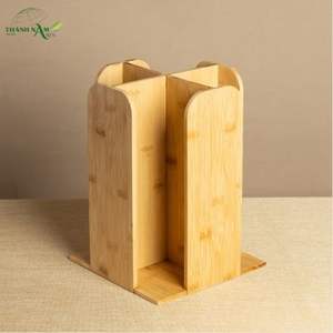 Organisateur de sol moderne et durable en bambou pressé, design pliable peint, multi-compartiments pour la vaisselle et le stockage alimentaire - Product Image 1