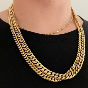 Gold Plated Zinc Alloy Rope Chain Necklace Unisex Hiphop Style Daily Wear Fashion Chains Jewelry Accessories - Product Image 2