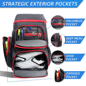 Custom Logo Water Resistant Pickleball Backpack Large Capacity 50-70L Sports Paddle Bag with <b>Multiple</b> Pockets Outdoor Training - Product Image 3